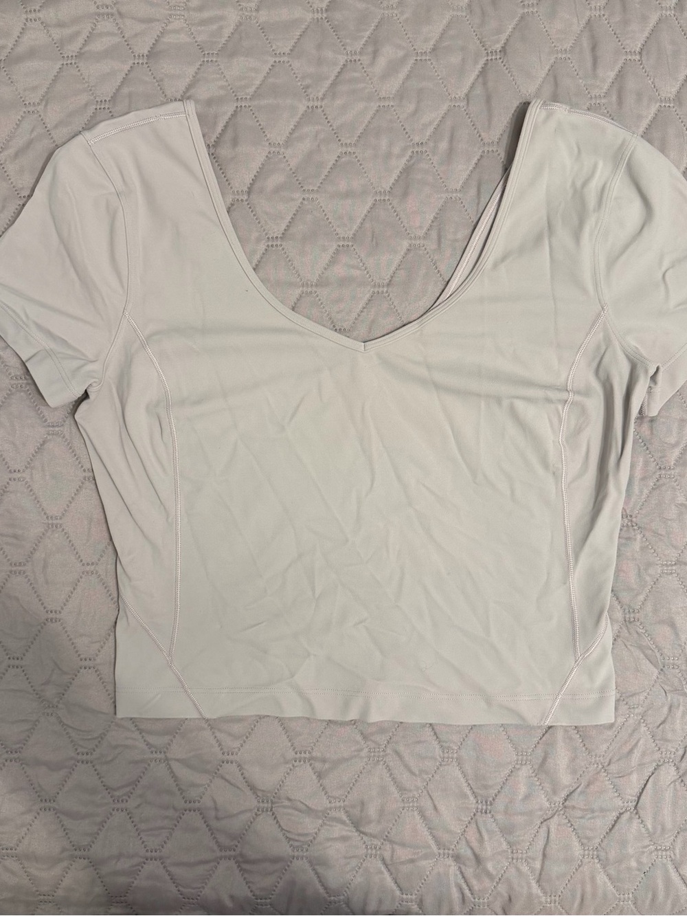 Lululemon Align Short Sleeve Gray/Off White - Size 8